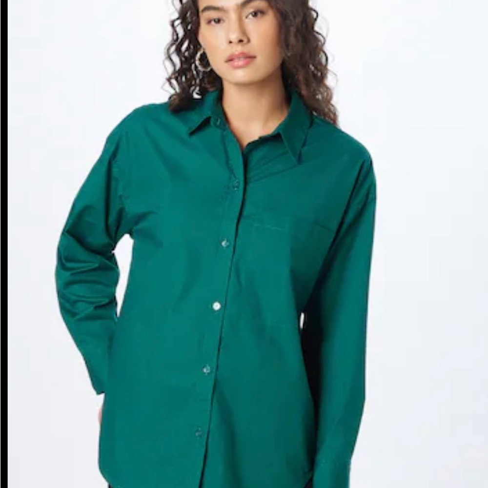 Abercrombie & Fitch Oversized Green Button Down Shirt Women S